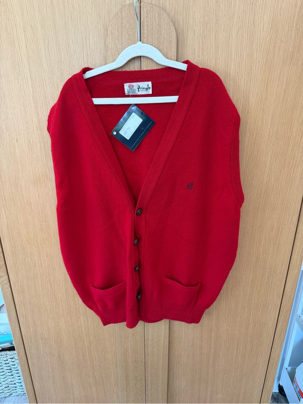 Vintage Pringle of Scotland Cardigan Vest "100% Pure Lambswool", NWT